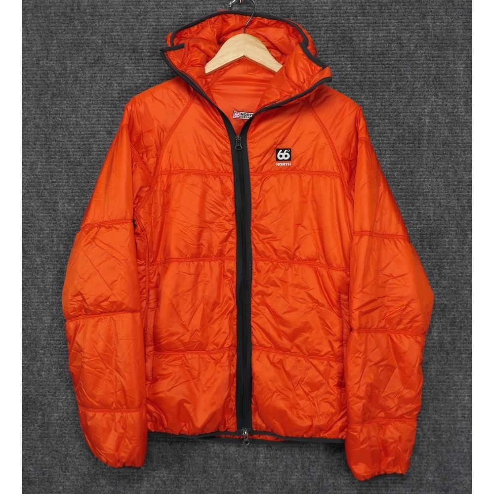 66° North Iceland Vatnajökull Primaloft Insulated Orange Puffer Jacket Mens M